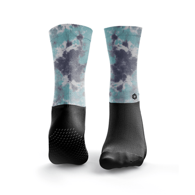 Reformer Pilates Tie-Dye Dark Blue & Teal Socks