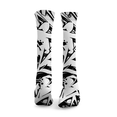 Graffiti Black & White Snow Socks