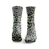 Leopard Print Glitter Socks